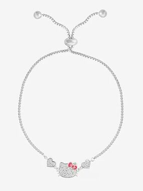 Sanrio | Hello Kitty Silver-Plated Crystal Heart Bolo Bracelet